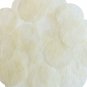 Round Sequin 40mm White Vanilla Silky Fiber Strand Fabric Couture Paillettes