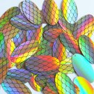 Oval Sequin 1.5" Black Gold Fish Scale Effect Print Lazersheen Metallic Paillett