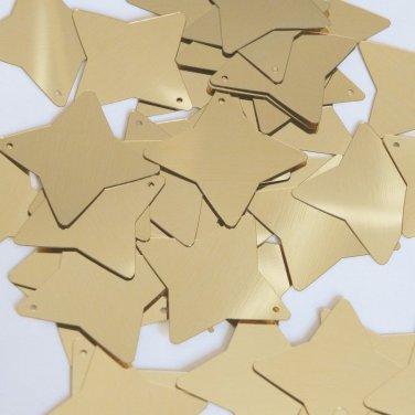 Sequin Star 4 Point 1.5" Gold Metallic Couture Paillettes. Made in USA.