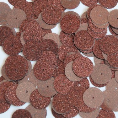Round Sequin 15mm Chocolate Brown Metallic Sparkle Glitter Texture Paillettes