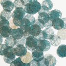Round Sequin 15mm Peacock Teal Silky Fiber Strand Fabric Couture Paillettes