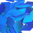 Blue Lazersheen Reflective Sequins Long Diamond 1.75 inch Couture Paillettes