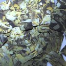 Sequin Rectangle 1.5" Yellow Silver Bird Feathers Print Metallic