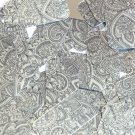 Sequin Rectangle 1.5" Mehndi Print Pattern Black Silver Metallic