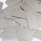 Sequin Rectangle 1.5" Black Silver Grid Check Squares Print Metallic