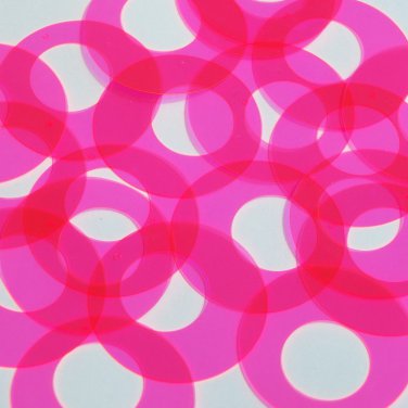 Circle Loop Vinyl Shape 1.5" Hot Pink Go Go Fluorescent Edge Glow