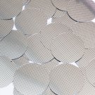 Sequin Round 1.5" Black Silver Grid Check Squares Print Metallic