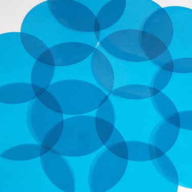 Round Vinyl Shape 2" Blue Go Go Transparent