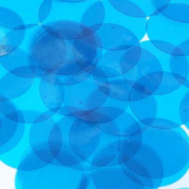 Round Vinyl Shape 30mm Blue Go Go Transparent