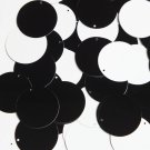 Sequin Round 30mm Black and White Duo Two Sided Opaque. Made in USA