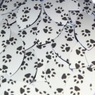 Sequin Navette Leaf 1.5" Black Silver Animal Paw Print  Metallic