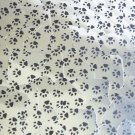 Sequin Square Diamond 1.5" Black Silver Animal Paw Print  Metallic