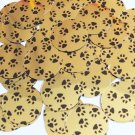 Sequin Round 30mm Black Gold Animal Paw Print  Metallic