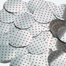 30mm Sequins Red Polka Dot on Silver Metallic