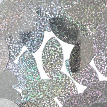 Silver Hologram Multi Reflective Navette Leaf 1.5" Couture Sequin Paillettes