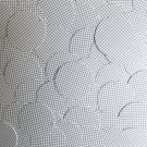 Sequin Round 30mm Black White Grid Check Squares Print Opaque