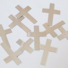 Sequin Simple Cross 1.5" Silver Metallic Couture Paillettes. Made in USA.