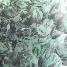 Sequin Round 1.5" Green Silver Bird Feathers Print Metallic