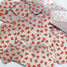 Sequin Rectangle 1.5" Sweet Hearts Print Red Silver Metallic