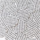 Sequin Round 30mm Black White Binary Tech Code Print Out Opaque