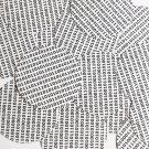 Sequin Round 2" Black White Binary Tech Code Print Out Opaque