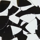 Sequin Fishscale Fin 1.5" Black and White Duo Two Sided Opaque. Made in USA