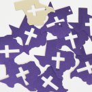 Sequin Texas Cross Cut Out 1.5" Purple Silver Metallic Couture Paillettes. Made