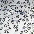 Sequin Oval 1.5" Black Silver Animal Paw Print  Metallic