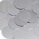 Sequin Round 30mm Black Silver Pinstripe Metallic Couture Paillettes
