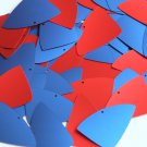 Fishscale Fin Sequin 1.5" Red Blue Matte Silk Frost