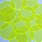 Round Vinyl Shape 2" Yellow Go Go Fluorescent Edge Glow