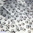 Sequin Long Diamond 1.75" Black Silver Animal Paw Print  Metallic