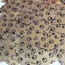 Sequin Long Diamond 1.75" Black Gold Animal Paw Print  Metallic