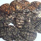 Sequin Round 2" Gold Black Scribble Metallic Couture Paillettes