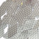 Sequin Long Diamond 1.75" Black Silver Fish Scale Skin Effect Metallic