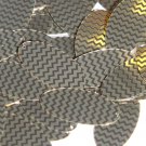 Sequin Oval 1.5" Gold Black Pinstripe Metallic Couture Paillettes