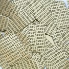 Sequin Rectangle 1.5" Black Gold Binary Tech Code Print Out Metallic