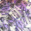 Sequin Fishscale Fin 1.5" Purple Silver Bird Feathers Print Metallic