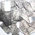 Rectangle Sequin 1.5" Gray Black Snakeskin Reptile Pattern Metallic