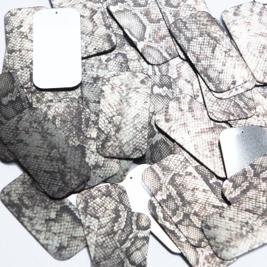 Rectangle Sequin 1.5" Gray Black Snakeskin Reptile Pattern Metallic