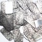 Rectangle Sequin 1.5" Gray Black Snakeskin Reptile Pattern Metallic
