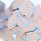 Sequin Long Diamond 1.75" USA Red Blue Patriotic Silver Print Metallic