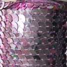 Pink Metallic Large Sequin Trim 10mm flat strung by the yard. Made in USA.