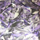 Sequin Oval 1.5" Purple Silver Bird Feathers Print Metallic