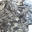 Sequin Fishscale Fin 1.5" Black Silver Bird Feathers Print Metallic