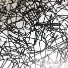 Sequin Fishscale Fin 1.5" Black White Crazy Scribble Pattern Opaque