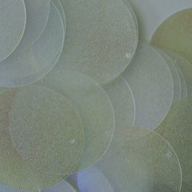 30mm Flat Round SEQUIN PAILLETTES ~ GREEN CRYSTAL IRIS LUMINESCENT MOONBEAM