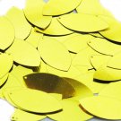 Yellow Metallic Navette Leaf Sequins 1.5 inch Couture Paillettes