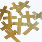 Sequin Simple Cross 1.5" Gold Metallic Couture Paillettes. Made in USA.