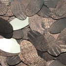 Oval Sequin 1.5" Deep Brown Distressed Crocodile Print Metallic